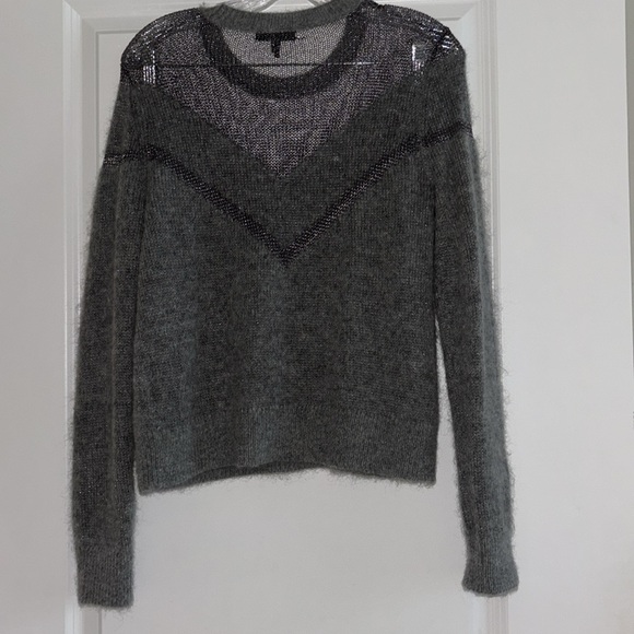 RAG & BONE Women's Gray Blaze
Metallic Net Sweater, Size Small - Picture 7 of 7